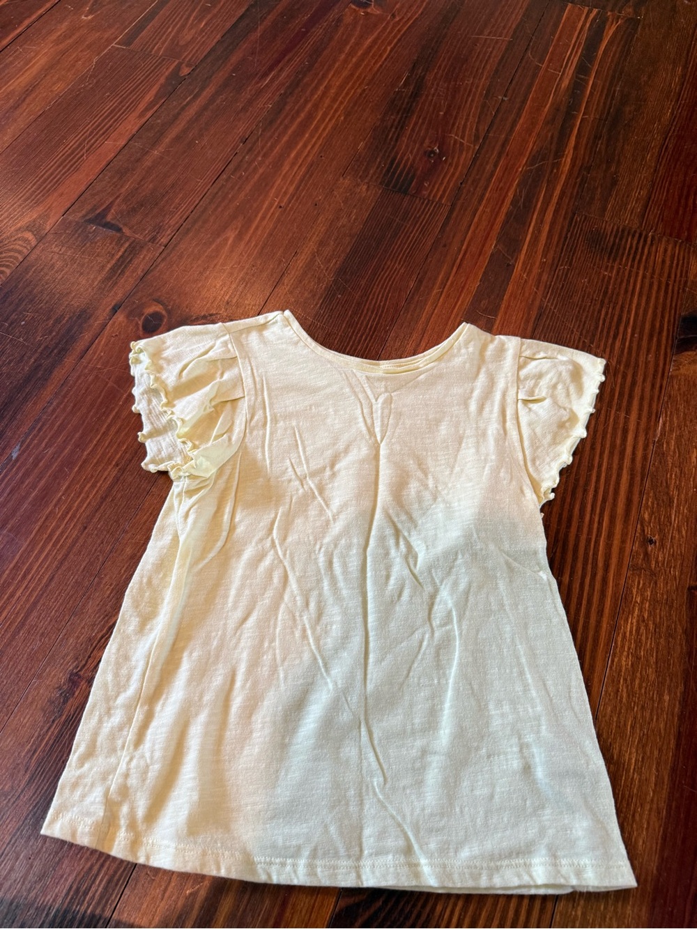wonder nation Light Yellow Ruffle Sleeve Tee